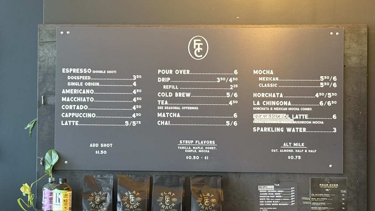 Flat Track Coffee Menu - Image 1